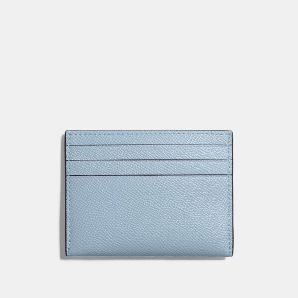 Coach Card Case Waterfall Blue, Crossgrain Leather - Picture 2 of 5